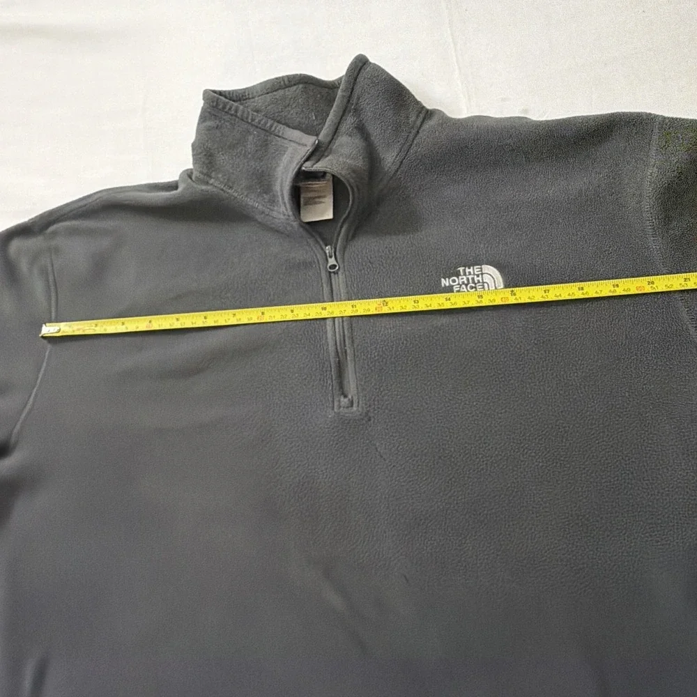 The North Face Men's Quarter Zip Smokey Grey XL Warm Fleece Cap Rock Texture Gym